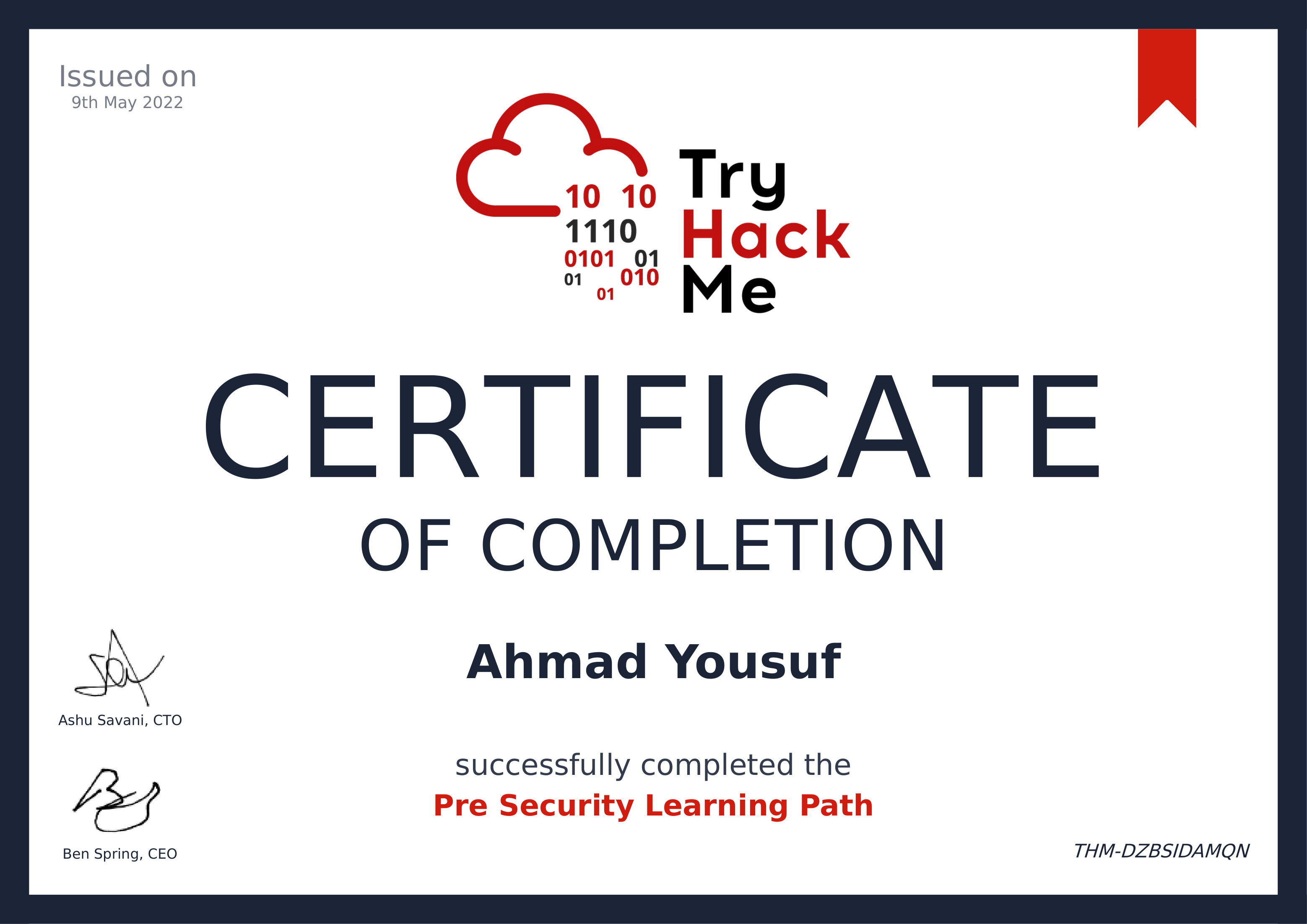 Pre-Security Path certificate