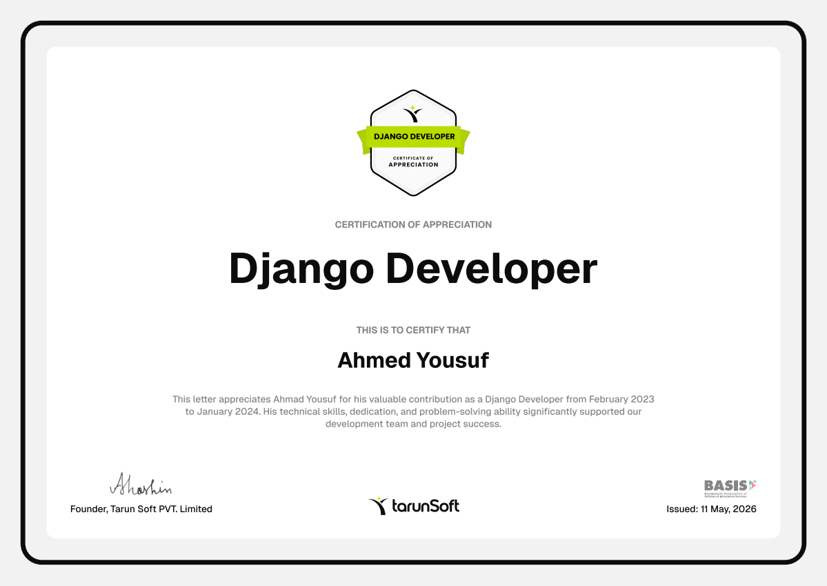 Django Developer certificate